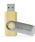 TWISTER 8 GB USB zibatmiņa ar koka un metāla korpusu