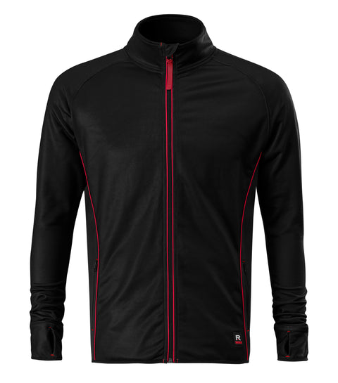 VERTEX vīriešu flīsa jaka melna ar kontrasta detaļām un logo, personalizācija ar apdruku vai izšuvumu