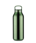 Zaļa VIREO 500 ml nerūsējošā tērauda pudele ar rokturi un personalizācijas iespējām