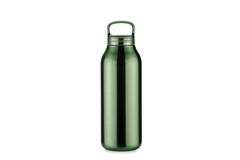 Zaļa VIREO 500 ml nerūsējošā tērauda pudele ar rokturi un personalizācijas iespējām