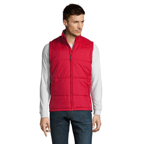 vīriešu sarkanā stepētā veste WARM ar logo, apdruku vai izšuvumu personalizācijai