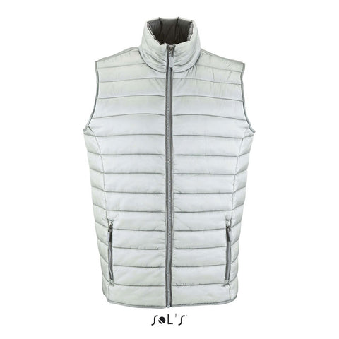 vīriešu gaiši pelēkā vieglā veste WAVE MEN ar logo, apdruku vai izšuvumu personalizācijai