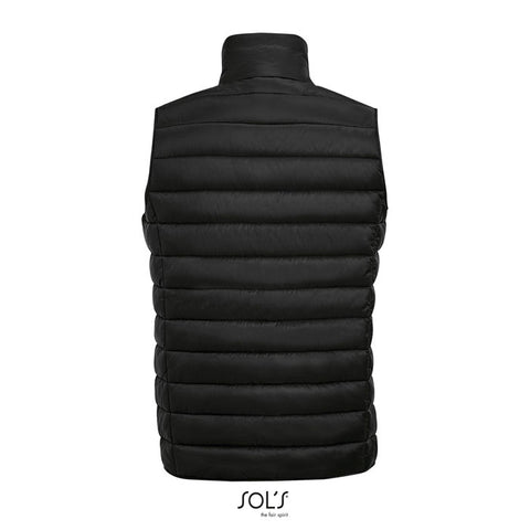 vīriešu melnā veste WAVE MEN aizmugure ar apdruku vai izšuvumu personalizācijai