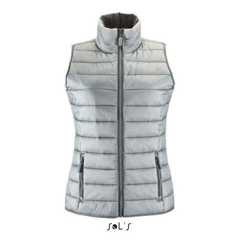 sieviešu gaiši pelēkā vieglā veste WAVE WOMEN ar logo, apdruku vai izšuvumu personalizācijai