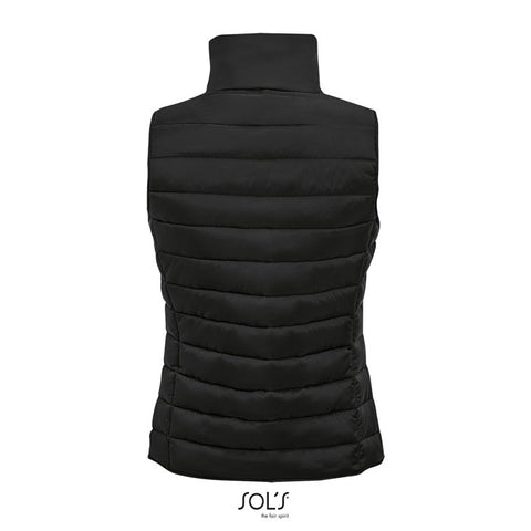 sieviešu melnā veste WAVE WOMEN aizmugure ar apdruku vai izšuvumu personalizācijai