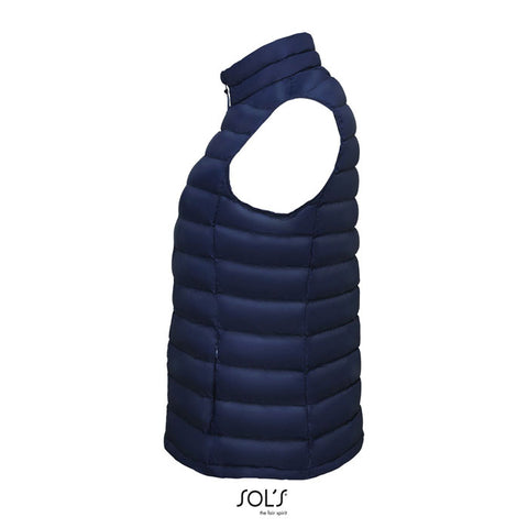 sieviešu dūnu veste WILSON BW WOMEN sānskats ar apdruku, izšuvumu un logo personalizāciju