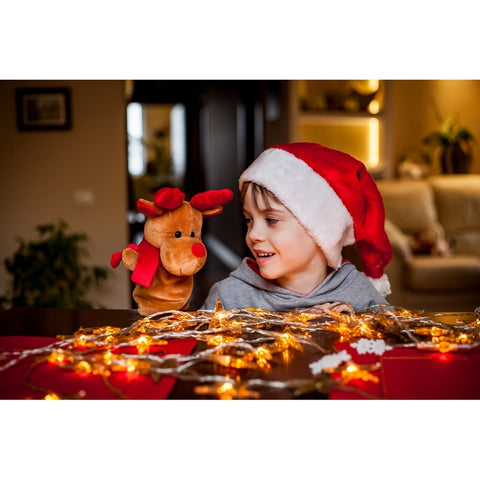 Ziemeļbriedis Dazzle rokas lelle ar logo